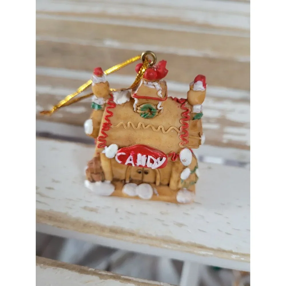 Candy gingerbread household ornament‎ vintage Xmas mini tree